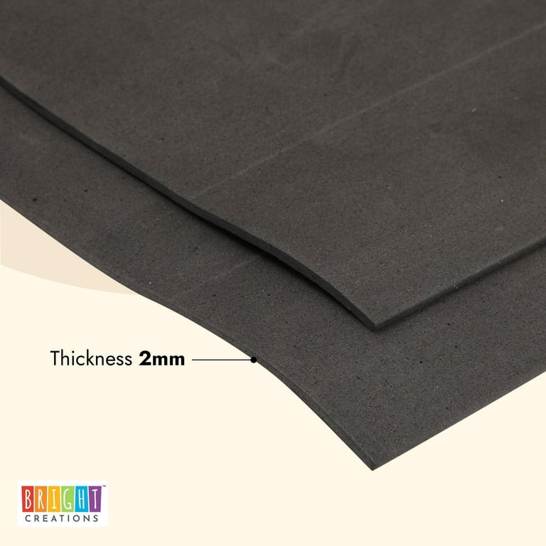 2 Pack 2mm Black EVA Foam Roll Sheet for Cosplay, Arts and Crafts Supplies,  13.7 x 39 in 
