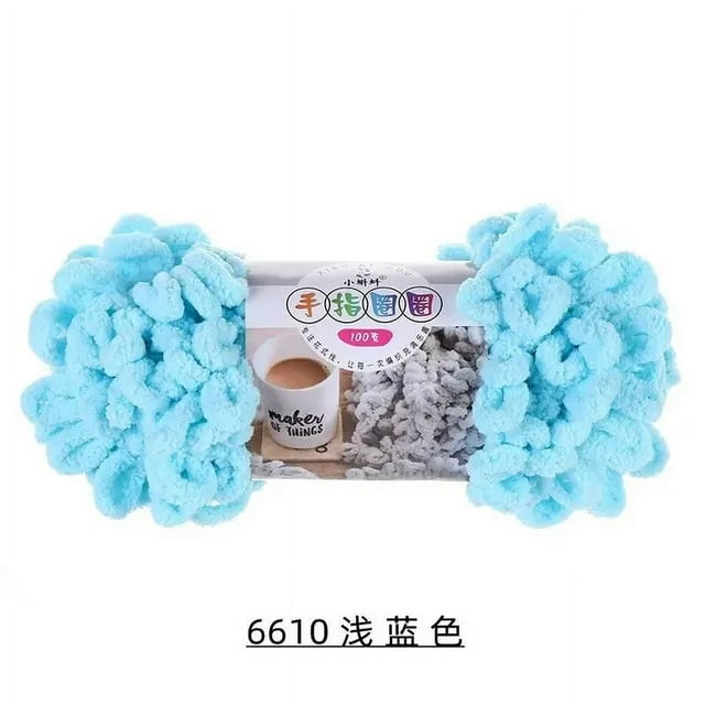 5PCS=500g Puffy Finger Loop Chunky Giant Chenille Yarn Crochet Hand Knitting Soft Rope Polyester Blanket No Needle Hook Freeship