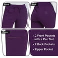 thumbnail image 3 of Heartsoul Break On Through Women Scrubs Pant, Low Rise Jogger, HS030T, S Tall, Eggplant, 3 of 7