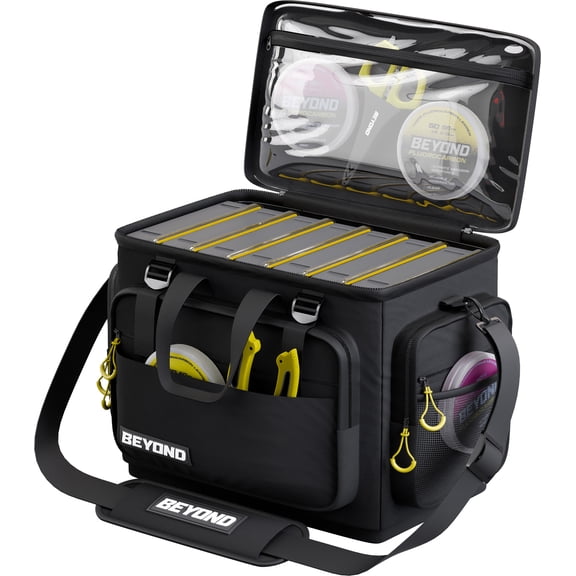 Beyond Fishing Hauler Tackle Bags - Water Resistant With Hard Molded Bottom -  Perfect for Fresh Water & Salt Water Fishing Tackle Storage - Holds Tackle Boxes and Fishing Gear