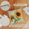 thumbnail image 5 of Set of 4 Sunflower Decorative Throw Pillow Covers 12x12 Inch Plant Pillow Covers Linen Square Pillow Cases Summer Flower Outdoor Sofa Couch Home Bed Decor Cushion Covers (12 by 12), 5 of 6