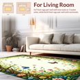 thumbnail image 2 of ODIKA 3'x5' Machine Washable Non-Slip Area Rug, Nature Explorer Pathway With Bugs and Botanicals Print High Traffic Rug, Green, 282253, 2 of 7