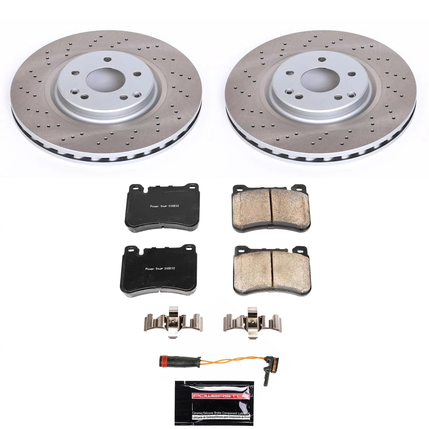 PowerStop Front Semi-Coated Rotor and Low-Dust Ceramic Brake Pad Kit SC6713