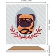 thumbnail image 2 of GZHJMY Square Drink Coasters, 6 Pcs Pug Driving Absorbent Ceramic Coffee Coasters for Drinks with Cork Base Housewarming Gift for Home Decor, 2 of 6