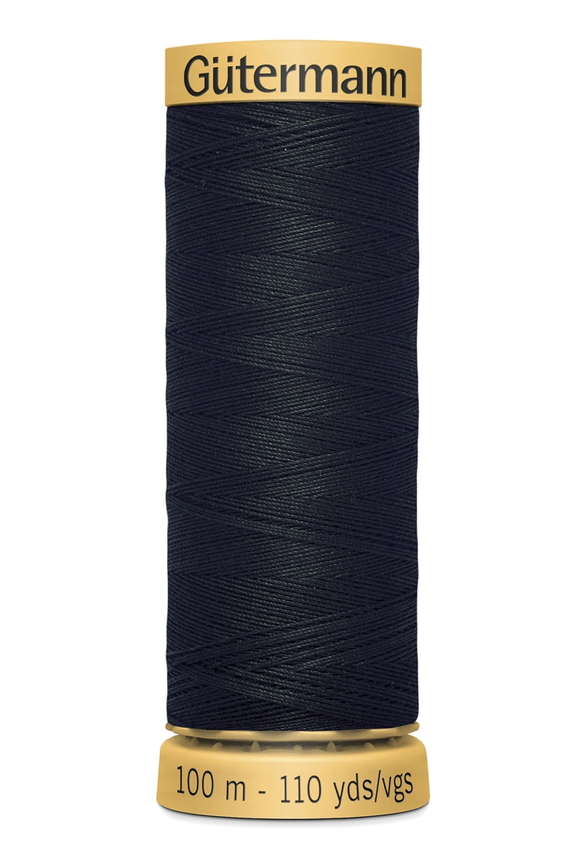 Gutermann Natural Cotton Black Thread, 110 yd