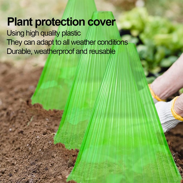 Proteccion Cubierta de campana de planta Cubierta de protección de plástico Cloches de plantas de jardín reutilizables (10PCS)