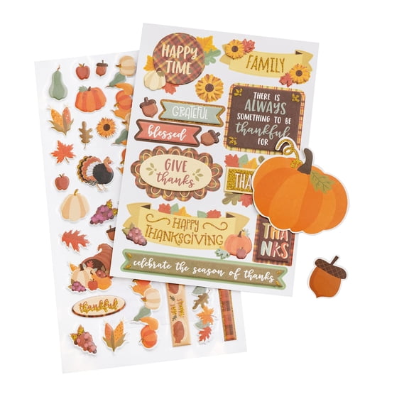 Recollections Thanksgiving Stickers, 12 Pack
