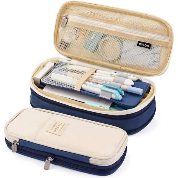 Estuches para lápices para niñas, estuches para lápices para adolescentes, estuches para lápices de gran capacidad, estuches para lápices duraderos con cremallera, soportes mejorados,