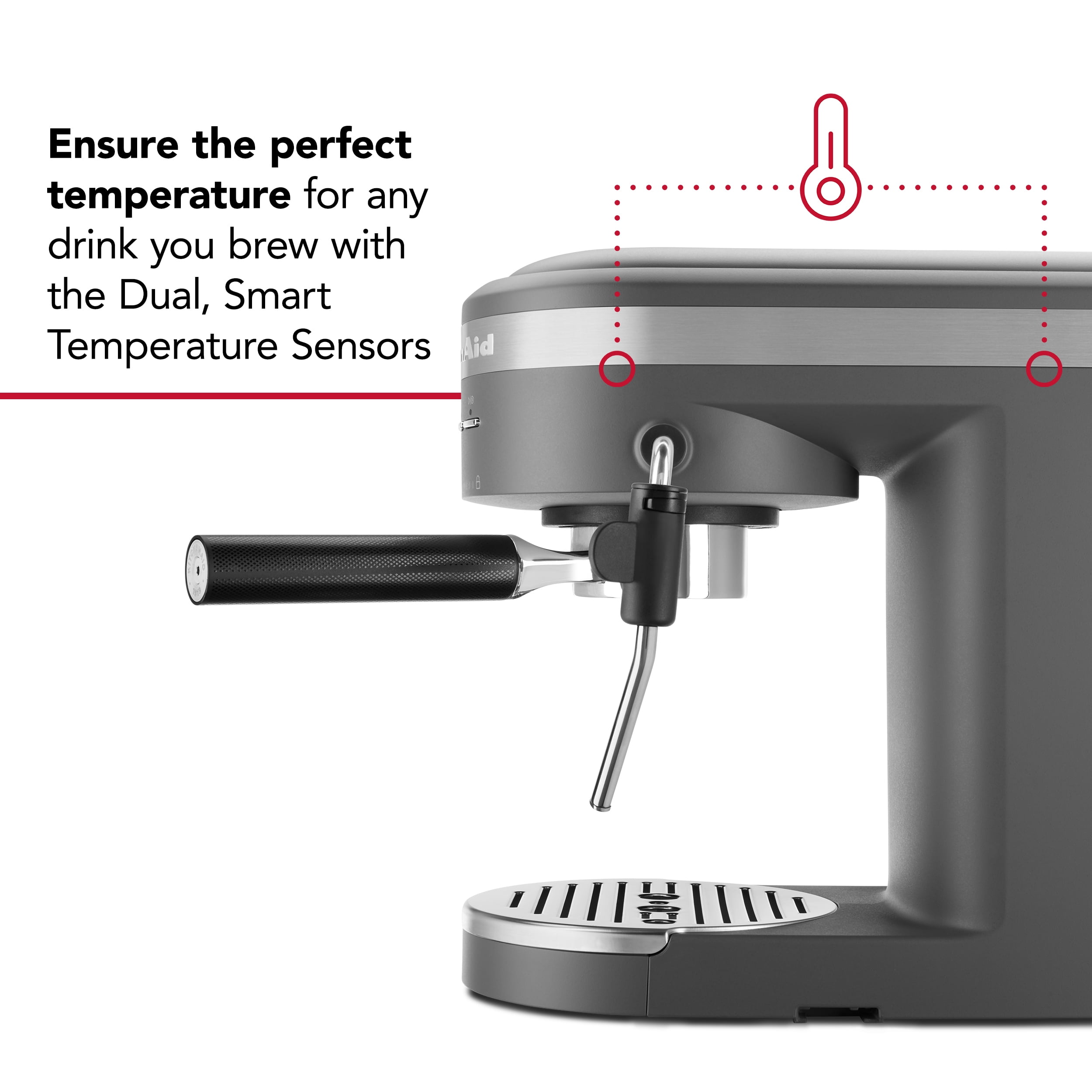 KitchenAid Semi-Automatic Espresso Machine, Charcoal Grey, KES6403