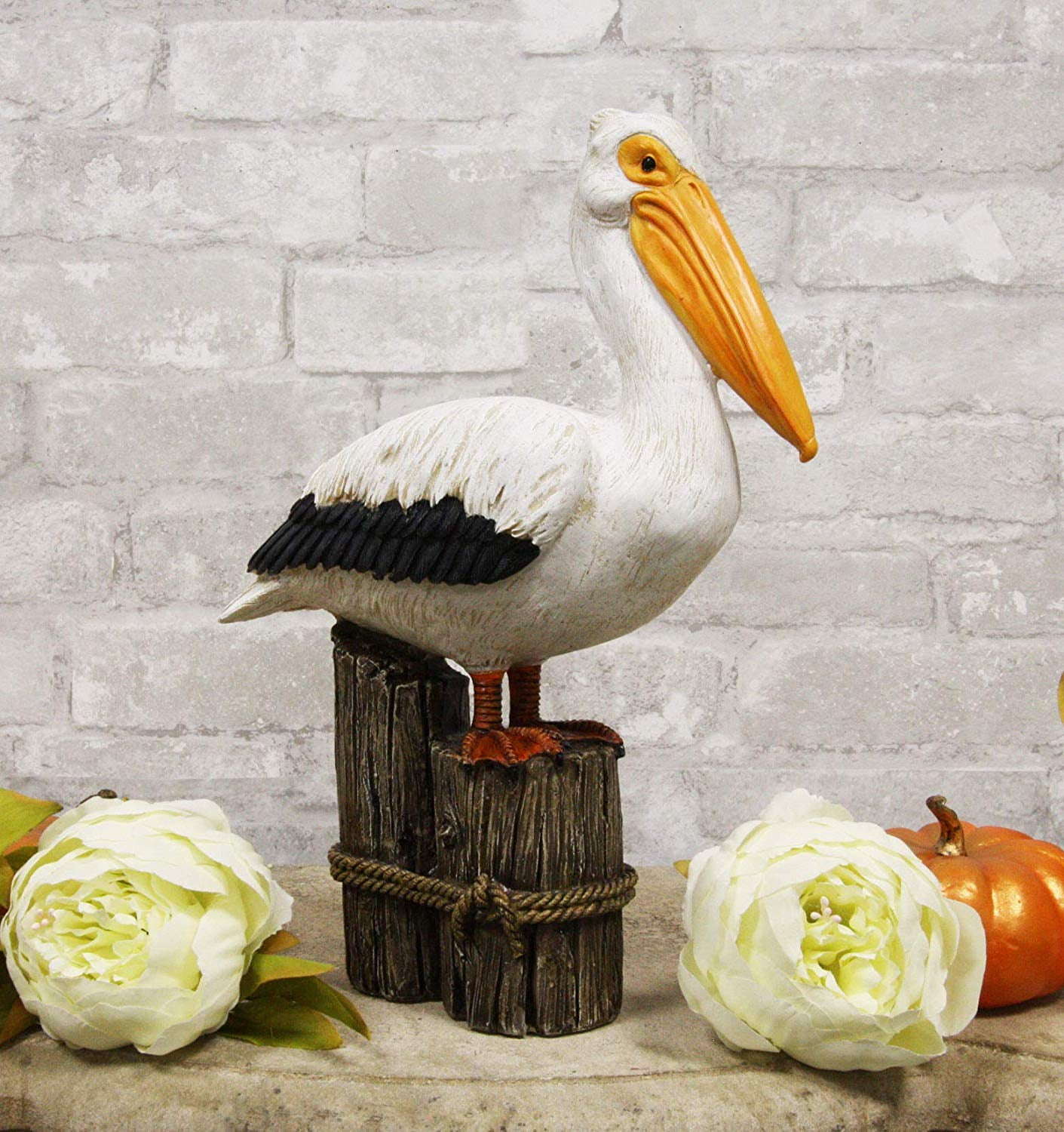 Ebros Gift 12" Tall Ocean Marine Beach Coastal Great White Pelican