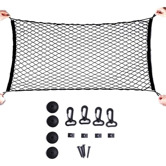 Haobase Adjustable Elastic Nylon Mesh Cargo Net SUV Truck Pickup