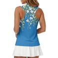 thumbnail image 6 of Golf Shirts for Women Sleeveless Zip Collared Athletic Tank Tops with Print, Golf and Tennis Performance Top Blue M, 6 of 6