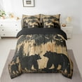 thumbnail image 2 of Feelyou Brown Bear Wildlife Bedding Comforter Set 7 Pieces for Adult, Wooden Ladge Cabin Full Bedding Set, Jungle Mountain Reversible Fitted Sheet Flat Sheet, Breathable Home Decor, 2 of 8