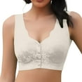 thumbnail image 3 of WZXFASHION Women's Underwire Bra With Front Clasp For Reducing Excess In The Armpit Area Bra Beige L, 3 of 7