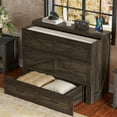 thumbnail image 5 of Harper & Bright Designs Full Size Murphy Cabinet Bed Wall Bed with Charging Station, Foldable Platform Bed with Large Storage Drawer for Guest Room, Gray, 5 of 11