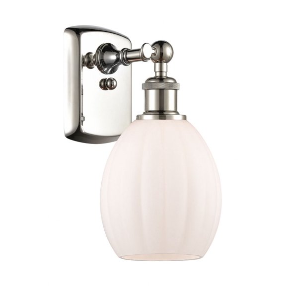 516-1W-PN-G81-Innovations Lighting-Eaton - 1 Light Wall Sconce In Industrial Style-12 Inches Tall and 6 Inches Wide-Polished Nickel Finish-Matte White