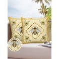 thumbnail image 5 of Sunflowers and Bee Outdoor Pillow Covers Set of 2, Farmhouse Retro Floral Decorative Waterproof Throw Pillow Case, Animal Honeybee Cushion Pillowcases for Couch Garden Patio 16x16In, 5 of 6