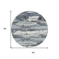 thumbnail image 3 of HomeRoots 612511 8 ft. Gray & Silver Round Abstract Washable Indoor & Outdoor Area Rug, 3 of 5
