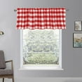 thumbnail image 6 of Opehuo Buffalo Plaid Rod Pocket Valance,Semi Sheer Window Curtains 55.12"x15.35",Rod Pocket Valance Treatment for Kitchen Farmhouse Bathroom Living Room,Red & White, 6 of 9