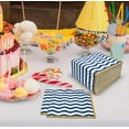 thumbnail image 3 of Gift Boutique Cocktail Napkins, Wavy Blue & White Striped Disposable Paper Beverage Napkins, 2-Ply, 100 Count, 5 x 5 in Folded, 3 of 8