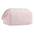 thumbnail image 4 of Bolsa de maquillaje de gran capacidad, organizador de maquillaje de viaje, neceser portátil Rosa, 4 of 8