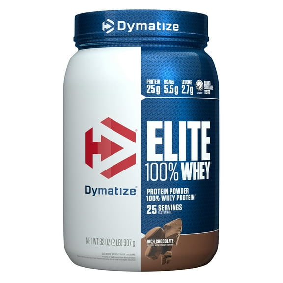 Dymatize Elite 100% Whey Protein Powder, Rich Chocolate, 2 lb