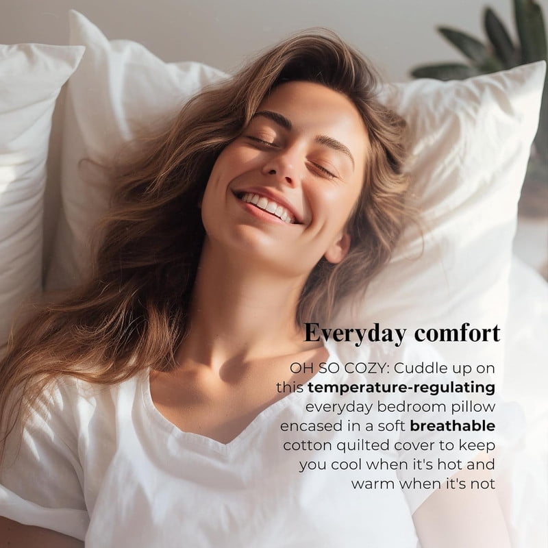 ORGANIC TEXTILES 100% Organic Cotton Pillow with Organic Cotton Cover - GOTS CERTIFIED - Adjustable Loft, Head Neck Pain Relief, Back Side Stomach Sleepers, Bed Pillow - (Travel) - Pack of 1