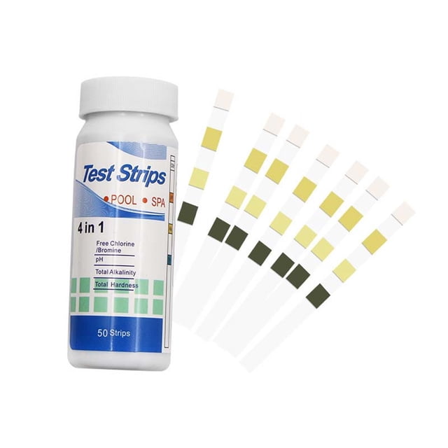 Pool Spa Test Strips, 50 Count Accurate Kits, Bulk Chemical Test Strips, Universal Formula, For Residential Pools, Hot Tubs, Commercial Spas, Water Quality Monitoring, Chlorine & pH Testing