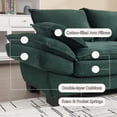 thumbnail image 4 of 88.6" Oversized Corduroy Loveseat Sofa, Large Deep Seat Cloud Couch Sectional, Modern Luxury Love Seat 3 Seater Modular Lounge Sofa for Living Room Apartment Office (Green), 4 of 6