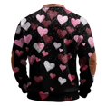thumbnail image 5 of Men's Casual Hoodie American Heart Print Round Neck Long Sleeve Half Pullover for Valentine's Day Winter Wear,Black,L, 5 of 5