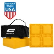 Camco RV Leveling Blocks - Yellow Resin, Interlocking Design, 8.5 x 8.5 x 1.5 Inches, Pack of 4 (44501)
