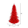 thumbnail image 3 of Vickerman 90" Sapin en Plastique Non Éclairé Arbre de Noël Artificiel en Rouge, 3 of 3