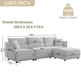 thumbnail image 5 of Sectional Couches for Living Room, Convertible Sectional Sofa Couch L Shaped Couch with 2 Comfort Cushions & USB Ports, Comfy Sofa Couch in Corduroy, 8-Seat Small Couches for Bedroom, Apartments,Beige, 5 of 9