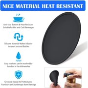 Coasters for Drinks Absorbent, Silicone Drink Coasters Set of 6,Heat Resistant Waterproof Large Coffee Table Rubber Coaster