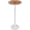 White, variant on White Drink Table with Amber Glass Top, Indoor Outdoor Small Round Side Table, 24.7" Metal Pedestal End Table for Living Room, Patio, Sunroom, Boho Mid-Century Modern Decor, Cream