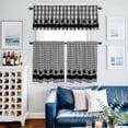 thumbnail image 2 of Gray Black Plaid Kitchen Curtains Sets for Windows 36 Inch Length, Vintage Star Greyish Buffalo Lattice Rod Pocket Window Treatments Tier Curtains and Valances Set for Bedroom/Bathroom, 2 of 8