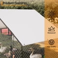 thumbnail image 5 of Spacious Metal Chicken Coop with Waterproof Cover – 9.8'x6.5'x6.5' Outdoor Walk-in Chicken Run for Hens, Ducks, and Rabbits – Durable Poultry Cage for Backyard or Farm Use, 5 of 7