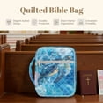 thumbnail image 7 of Xixirimido Quilted Bible Cover Case for Women Men Large Carrying Bag Book Tote Bags with Handle Bible Study Supplies Christian Gifts, Blue Turtle Floral Print, 7 of 7