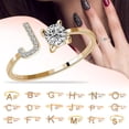 thumbnail image 3 of Crystal A-Z Letters Cubic Zirconia Knuckle Rings Finger Party Adjustable, 3 of 9