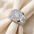 thumbnail image 6 of Pompeii 2Ct TW Men's Diamond Ring 14k White Gold Lab Grown Wedding Anniversary Band, 6 of 8