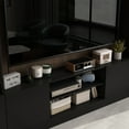 thumbnail image 5 of KULAGAGA Modern Black TV Media Entertainment Center with Doors for Living Room, 5 of 7