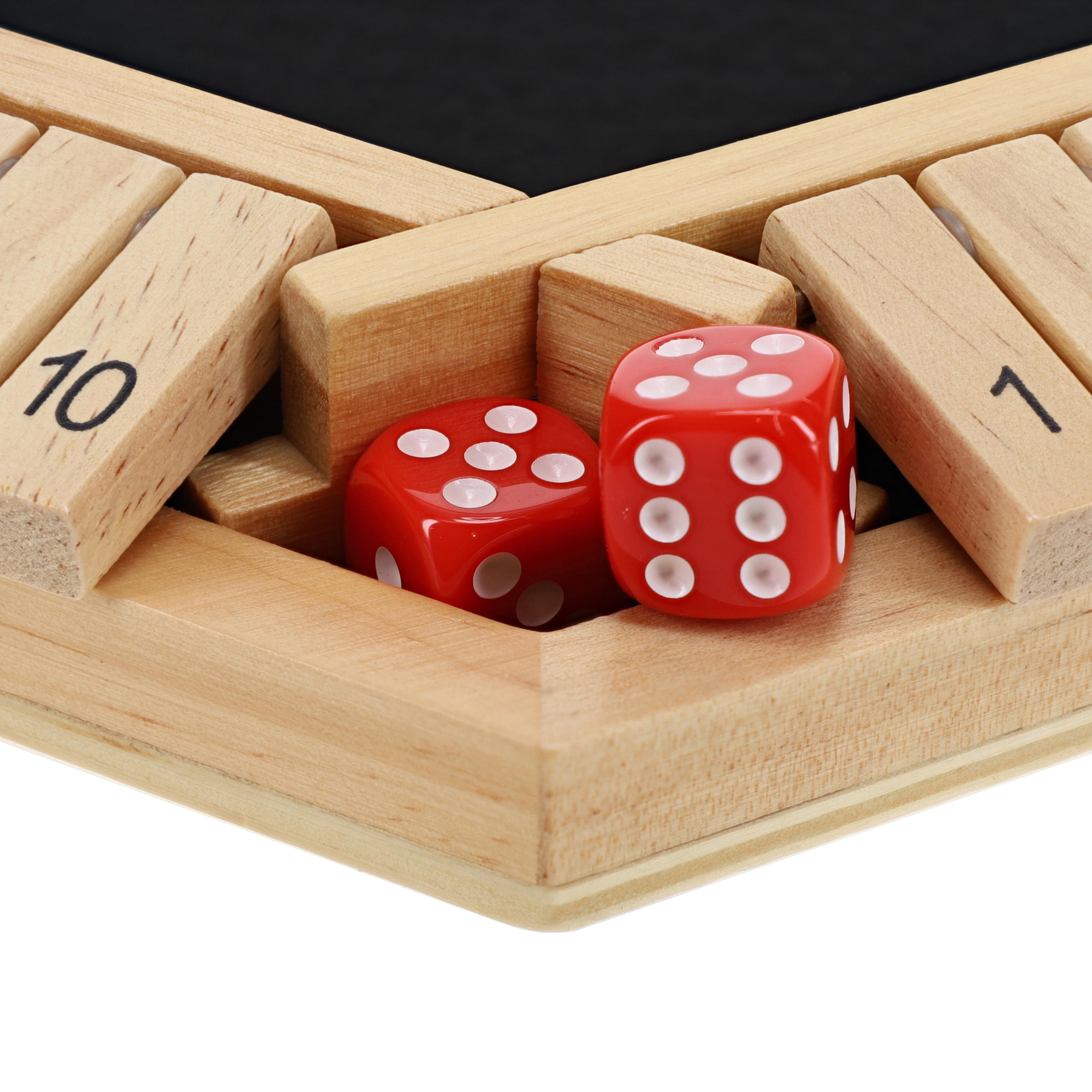 Pacific Shore Games 6 Player Shut The Box Dice Game - Natural Wood - 14 In.
