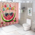 thumbnail image 6 of JRXY Summer Pillow Covers Hello Summer Vibes with Watermelon Pineapple Bicycle Tropical Flowers Palm Leaves Lemon Shower Curtain White, 6 of 6