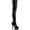 Black Stretch Patent/Black, variant on Women's Pleaser Kiss 3000 Thigh-High Boot