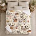 thumbnail image 4 of Woodland Raccoons Picnic Scene Cheerful Pastoral Watercolor Flannel Blanket For Nature Lovers Thanksgiving Gift Soft Cozy Home Decor Living Room Reading Nook, 4 of 7