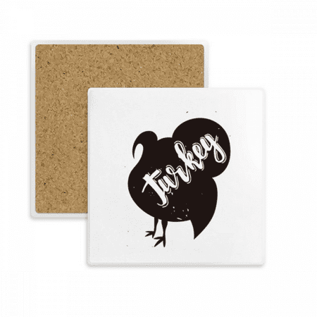 

Turkey Black And White Animal Square Coaster Cup Mat Mug Subplate Holder Insulation Stone