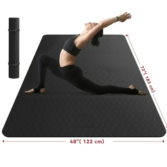 Extra Large Non-Slip Yoga Mat 72"x48" or 78"x54", TPE Heavy-Duty Exercise Mat with Storage Bag for Home Gym, Pilates, Workouts, Ideal Fitness Gift
