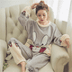 thumbnail image 3 of Pijama de franela de invierno, jersey de polar coral, pijama de mujer con dibujos animados gruesos, traje de casa para mujer, además de polar de invierno, 3 of 6