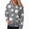 thumbnail image 4 of Godom Baseball Hoodies for Women Casual Workout Y2k Hoodie Oversized Long Sleeve Baseball Printed Pullover Sweatshirt with Pockets, 4 of 5