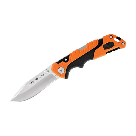 Buck Pursuit Pro Small Folding Lockback Knife Black/Orange (3" Satin) 0661ORS-B